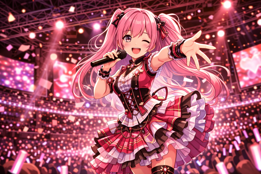 ライブステージで輝くアイドル